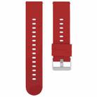 18mm Solid Color Steel Buckle Silicone Watch Band(Wine Red) - 1