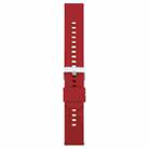 18mm Solid Color Steel Buckle Silicone Watch Band(Wine Red) - 2