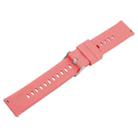 18mm Solid Color Steel Buckle Silicone Watch Band(Coral Color) - 3