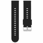 19mm Solid Color Steel Buckle Silicone Watch Band(Black) - 1