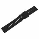 19mm Solid Color Steel Buckle Silicone Watch Band(Black) - 3