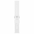 19mm Solid Color Steel Buckle Silicone Watch Band(White) - 2
