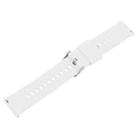 19mm Solid Color Steel Buckle Silicone Watch Band(White) - 3