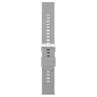 19mm Solid Color Steel Buckle Silicone Watch Band(Grey) - 2