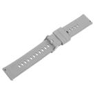 19mm Solid Color Steel Buckle Silicone Watch Band(Grey) - 3