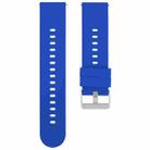 19mm Solid Color Steel Buckle Silicone Watch Band(Dark Blue) - 1