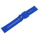 19mm Solid Color Steel Buckle Silicone Watch Band(Dark Blue) - 3