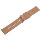 19mm Solid Color Steel Buckle Silicone Watch Band(Brown) - 3