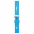 19mm Solid Color Steel Buckle Silicone Watch Band(Blue) - 2
