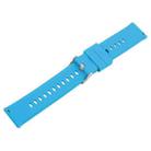 19mm Solid Color Steel Buckle Silicone Watch Band(Blue) - 3