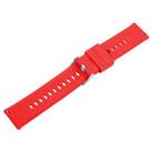 19mm Solid Color Steel Buckle Silicone Watch Band(Red) - 3