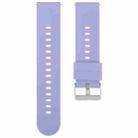 19mm Solid Color Steel Buckle Silicone Watch Band(Lavender Purple) - 1