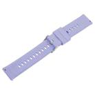 19mm Solid Color Steel Buckle Silicone Watch Band(Lavender Purple) - 3