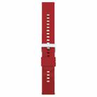 19mm Solid Color Steel Buckle Silicone Watch Band(Wine Red) - 2