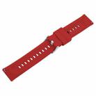 19mm Solid Color Steel Buckle Silicone Watch Band(Wine Red) - 3