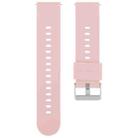 20mm Solid Color Steel Buckle Silicone Watch Band(Pink) - 1