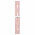20mm Solid Color Steel Buckle Silicone Watch Band(Pink) - 2