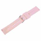 20mm Solid Color Steel Buckle Silicone Watch Band(Pink) - 3