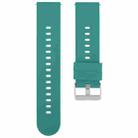 20mm Solid Color Steel Buckle Silicone Watch Band(Dark Green) - 1