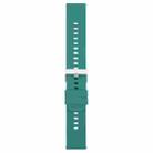 20mm Solid Color Steel Buckle Silicone Watch Band(Dark Green) - 2