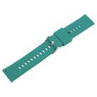 20mm Solid Color Steel Buckle Silicone Watch Band(Dark Green) - 3