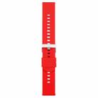 20mm Solid Color Steel Buckle Silicone Watch Band(Red) - 2