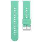 20mm Solid Color Steel Buckle Silicone Watch Band(Grass Green) - 1