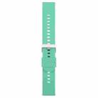 20mm Solid Color Steel Buckle Silicone Watch Band(Grass Green) - 2