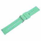 20mm Solid Color Steel Buckle Silicone Watch Band(Grass Green) - 3