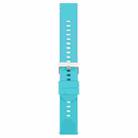 20mm Solid Color Steel Buckle Silicone Watch Band(Lake Blue) - 2