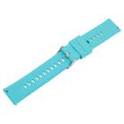 20mm Solid Color Steel Buckle Silicone Watch Band(Lake Blue) - 3