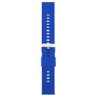 22mm Solid Color Steel Buckle Silicone Watch Band(Dark Blue) - 2