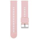 22mm Solid Color Steel Buckle Silicone Watch Band(Pink) - 1