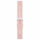 22mm Solid Color Steel Buckle Silicone Watch Band(Pink) - 2