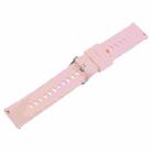 22mm Solid Color Steel Buckle Silicone Watch Band(Pink) - 3