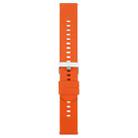 22mm Solid Color Steel Buckle Silicone Watch Band(Bright Orange) - 2