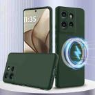 For Motorola Edge 50 5G Shockproof Silicone Magsafe Phone Case(Dark Green) - 1