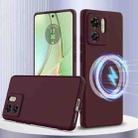 For Motorola Edge 2023 Shockproof Silicone Magsafe Phone Case(Plum Color) - 1