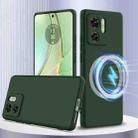 For Motorola Edge 2023 Shockproof Silicone Magsafe Phone Case(Dark Green) - 1