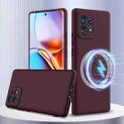 For Motorola Edge+ 2023 Shockproof Silicone Magsafe Phone Case(Plum Color) - 1