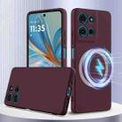 For Motorola Moto G75 5G Shockproof Silicone Magsafe Phone Case(Plum Color) - 1