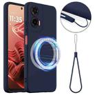 For Motorola Moto G35 5G Shockproof Silicone Magsafe Phone Case(Navy Blue) - 1
