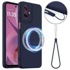 For Motorola Moto G55 5G Shockproof Silicone Magsafe Phone Case(Navy Blue) - 1