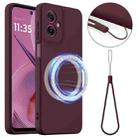 For Motorola Moto G55 5G Shockproof Silicone Magsafe Phone Case(Plum Color) - 1