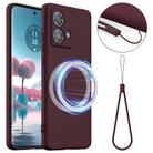 For Motorola Edge 40 Neo Shockproof Silicone Magsafe Phone Case(Plum Color) - 1