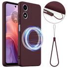 For Motorola Moto G04 / G04s / E14 4G Shockproof Silicone Magsafe Phone Case(Plum Color) - 1