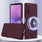 For Sony Xperia 10 V Shockproof Silicone Magsafe Phone Case(Plum Color) - 1