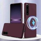 For Sony Xperia 1 IV Shockproof Silicone Magsafe Phone Case(Plum Color) - 1