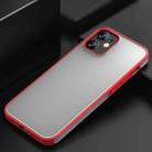 For iPhone 12 mini iPAKY Knight Series Shockproof TPU+ Clear PC Case(Red) - 1