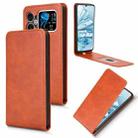 For Cubot A20 Magnetic Vertical Flip Leather Phone Case(Brown) - 1